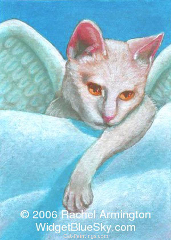 ACEO Art Card of Cat Angel