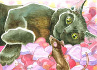 Valentine Chocolate Cat Painting