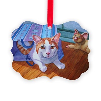 Picture Christmas Ornament of Alphie Cat