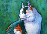 calico cat painting
