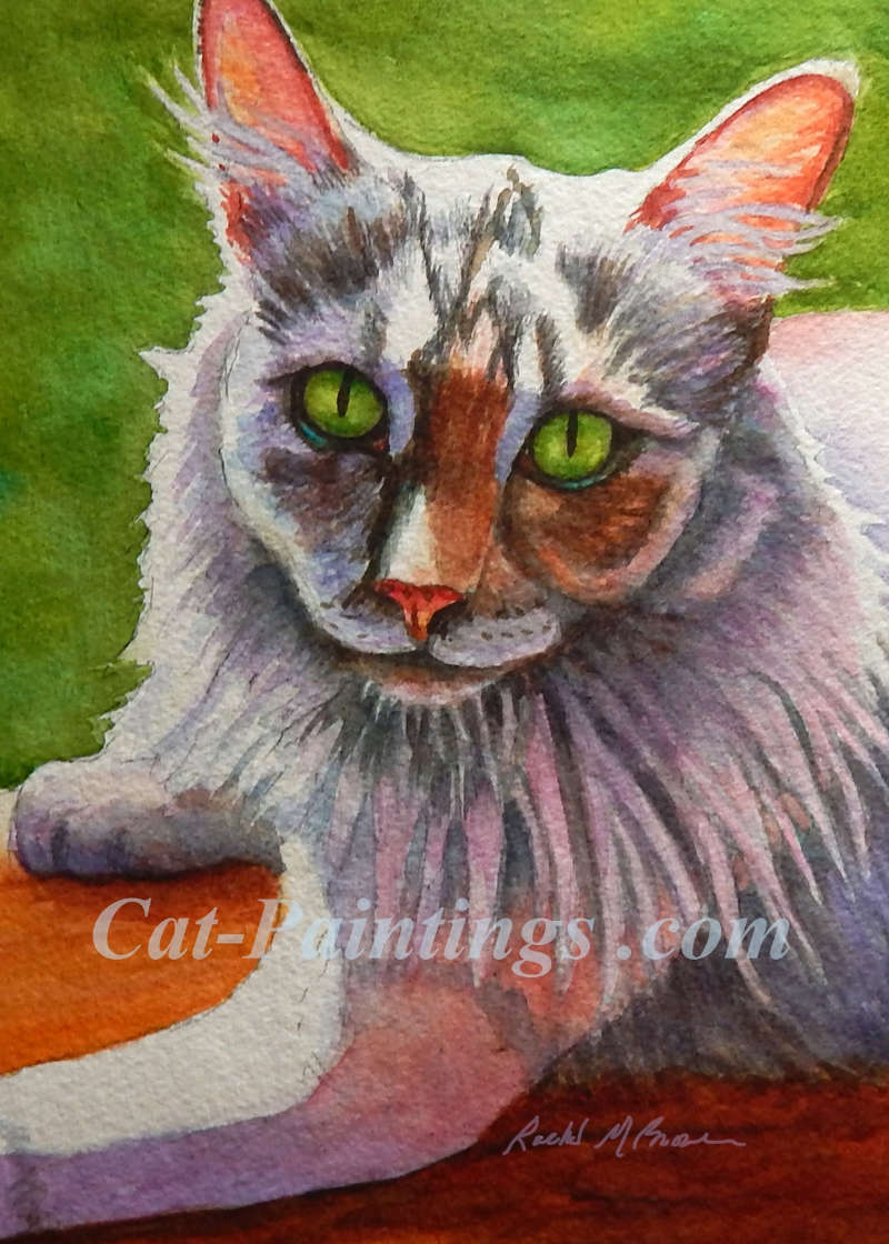 cat painting by Rachel M Brown