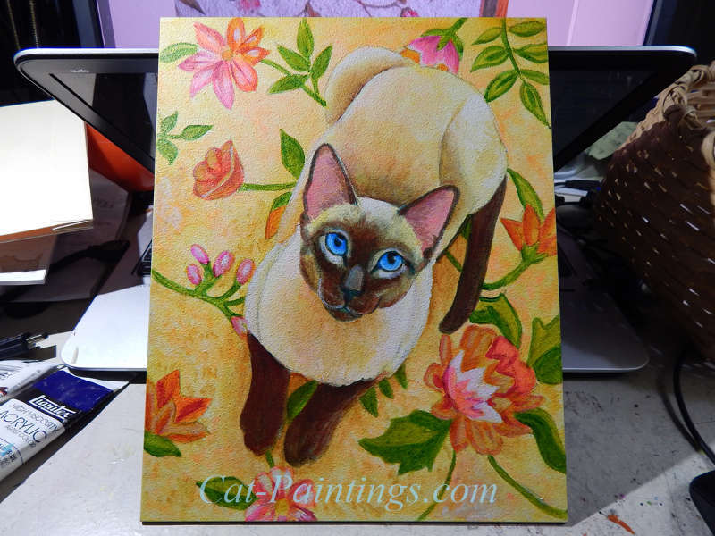 Siamese Cat Acrylic Art