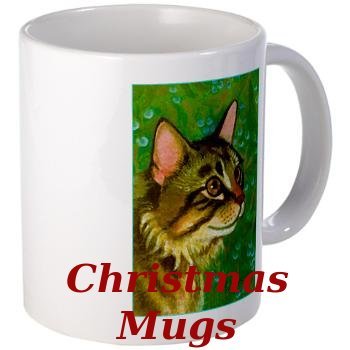 Maine Coon Cat on Christmas Coffee Mug