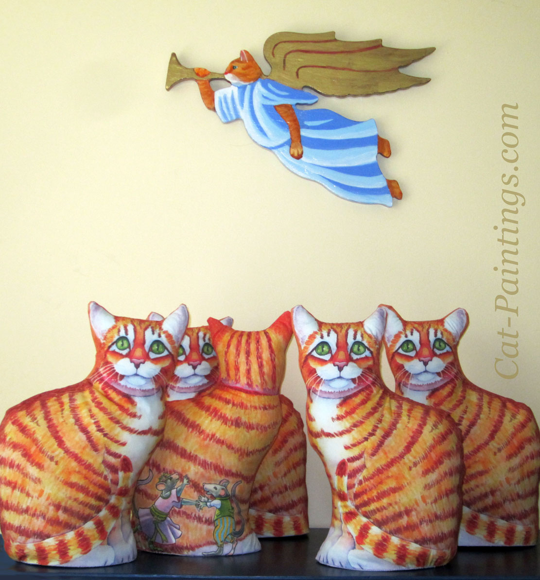 sewing pattern stand alone pillow orange tabby cat