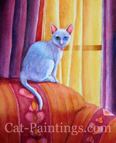 White Kitten Painting