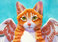I love my cat angel wings orange tabby cat paintings dot com