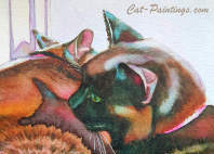 Two cuddling cats on Valentine Day