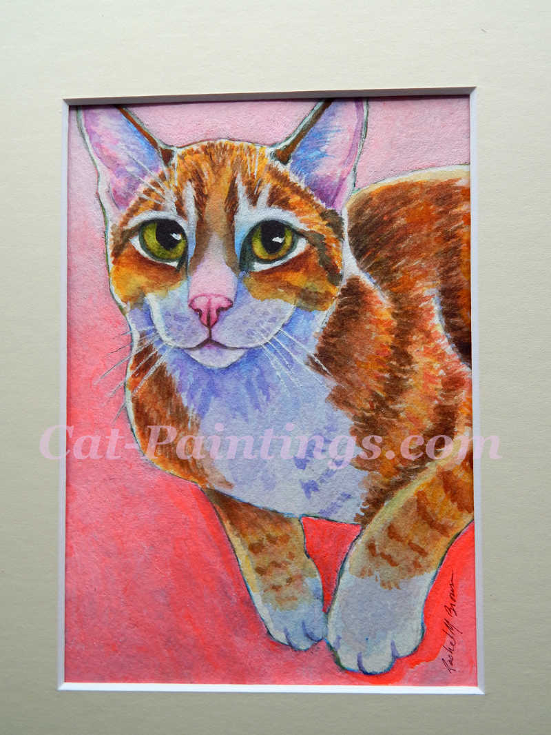 skittish kitten orange tabby rachel m brown cat paintings