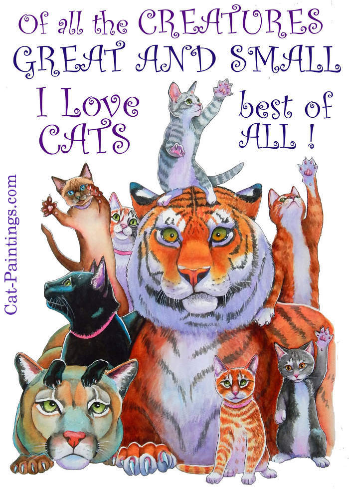 I Love Cats Poster Painting