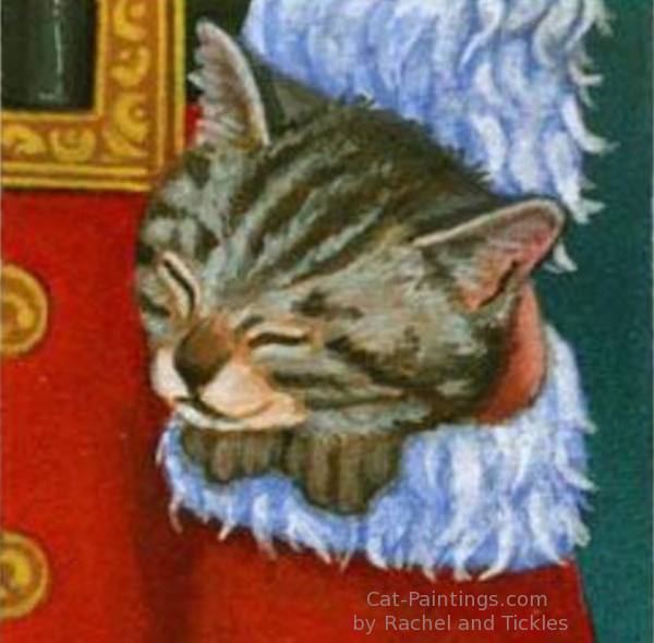Cat in Santa's pocket
