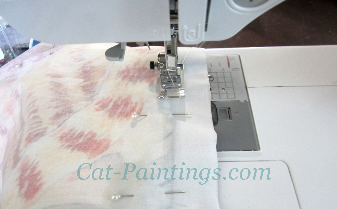 how to sew cat pillow bottom hem