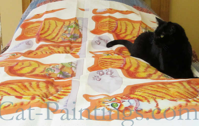 cat art fabric project